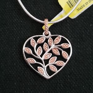 Natural Champagne Diamond Heart Sterling Silver